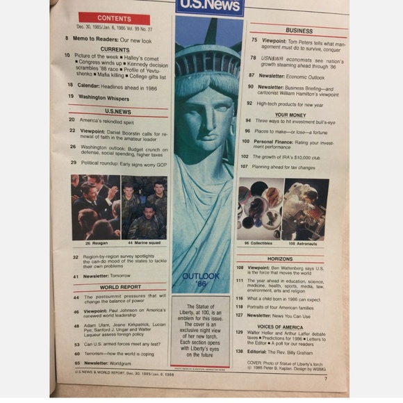 Vtg US NEWS & World Report Magazine Dec 30, 1985-Jan 6, 1986 A Rekindled Spirit - Picture 4 of 12